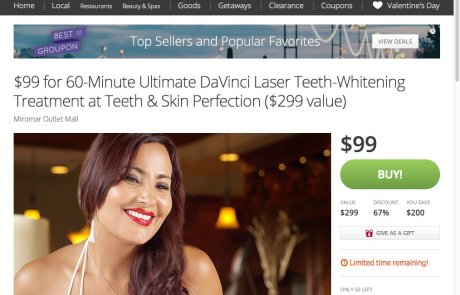 Teeth & Skin Perfection – Mobile & Web Groupon Campaign Begins